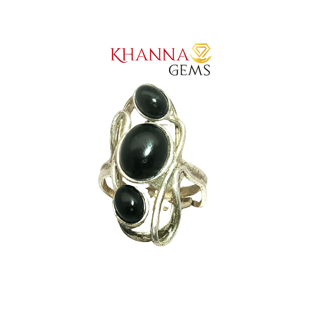 6.40/GM  BLACK STAR RING Earrings - G0675