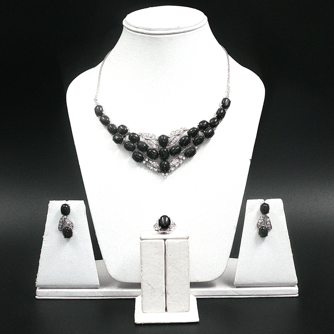 52.26/GM BLACK STAR ZIRCON 4 PS SET GEMSTONE - 00249