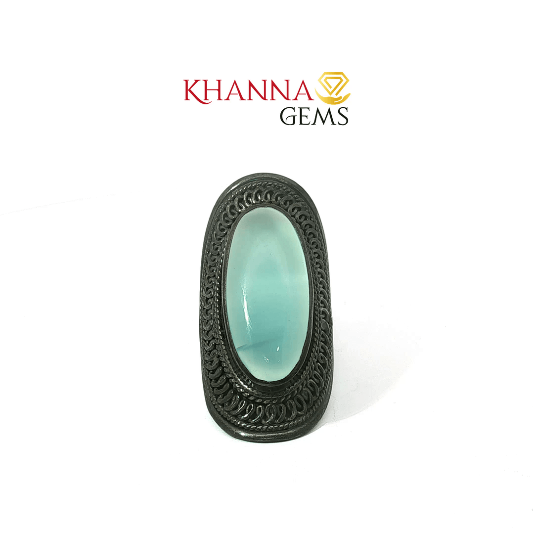 12.58/GM  BLUE CHALCDONY RING Earrings - G0556