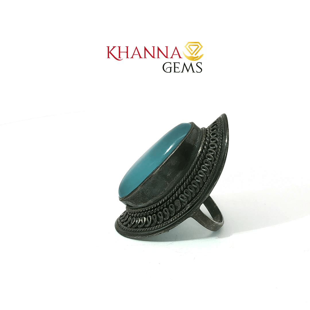 12.58/GM  BLUE CHALCDONY RING Earrings - G0556