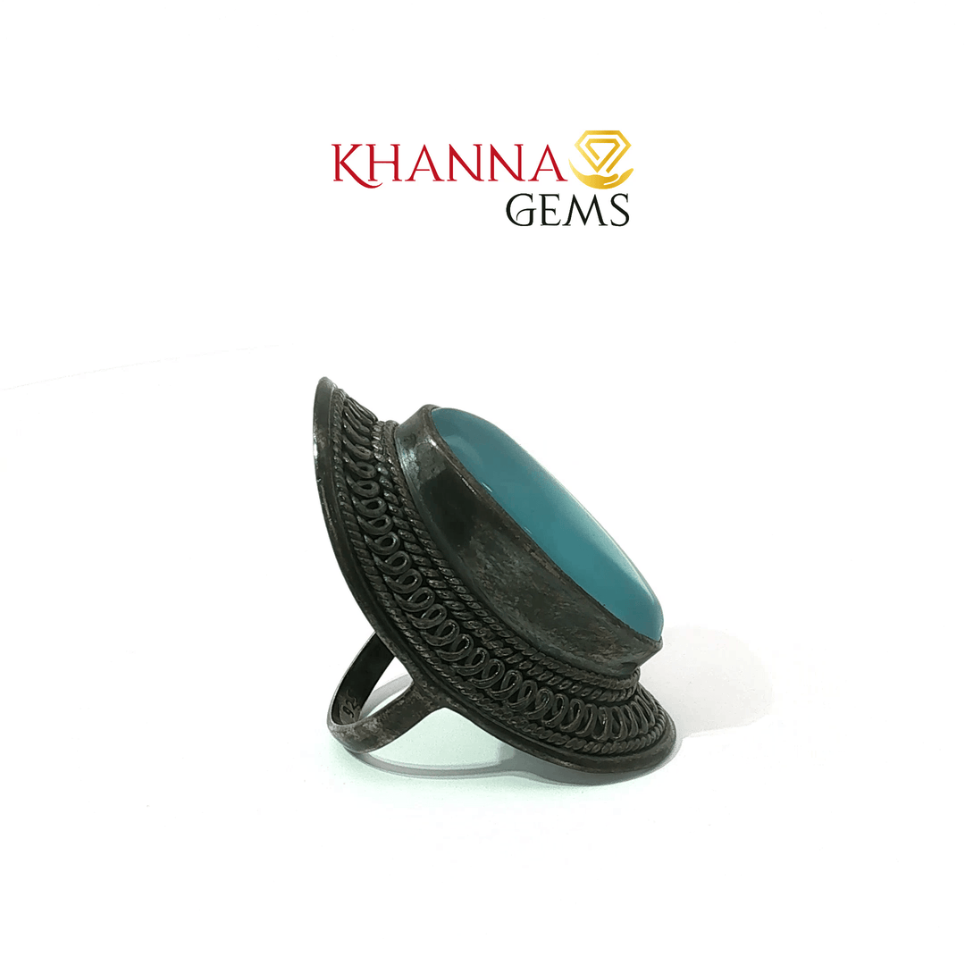 12.58/GM  BLUE CHALCDONY RING Earrings - G0556
