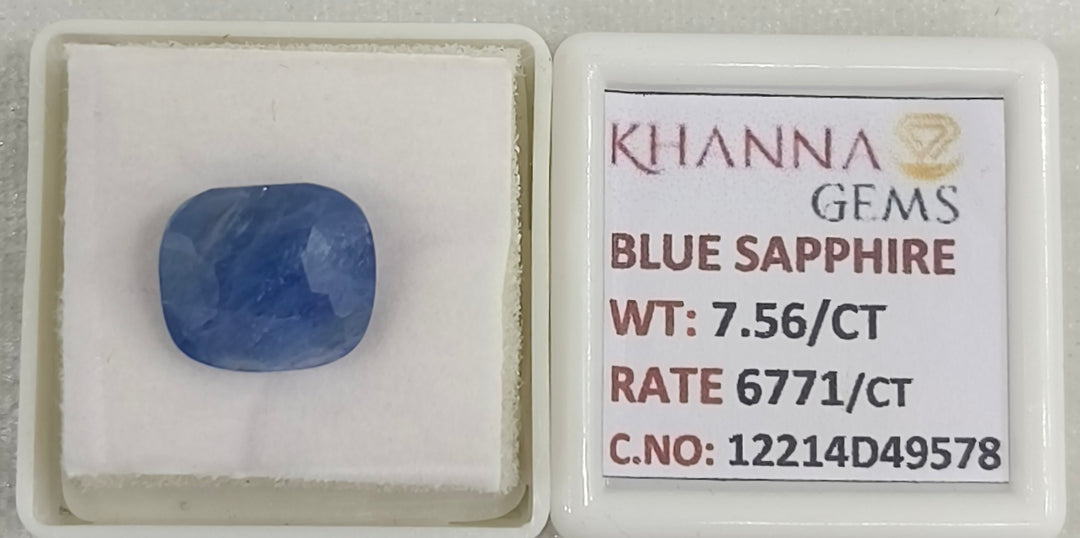 7.56/CT Natural Blue Sapphire with Govt Lab Certificate-12214D49578