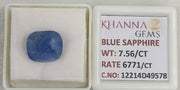 7.56/CT Natural Blue Sapphire with Govt Lab Certificate-12214D49578