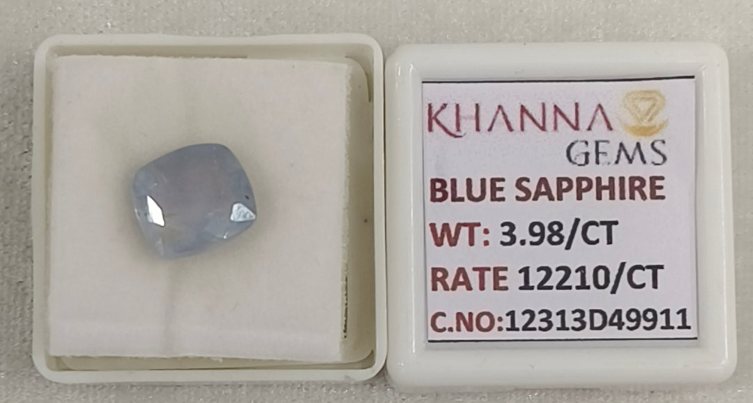 3.98/CT Natural Blue Sapphire with Govt Lab Certificate-12313D49911