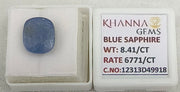 8.41/CT Natural Blue Sapphire with Govt Lab Certificate-12313D49918