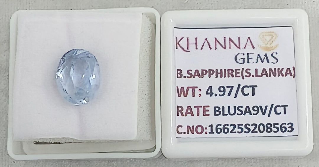 4.97/CT Natural Blue Sapphire with Govt Lab Certificate-16625S208563