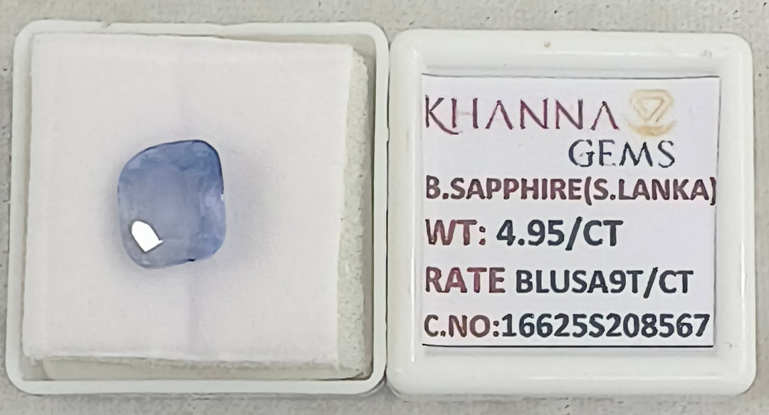 4.95/CT Natural Blue Sapphire with Govt Lab Certificate-16625S208567