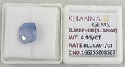 4.95/CT Natural Blue Sapphire with Govt Lab Certificate-16625S208567