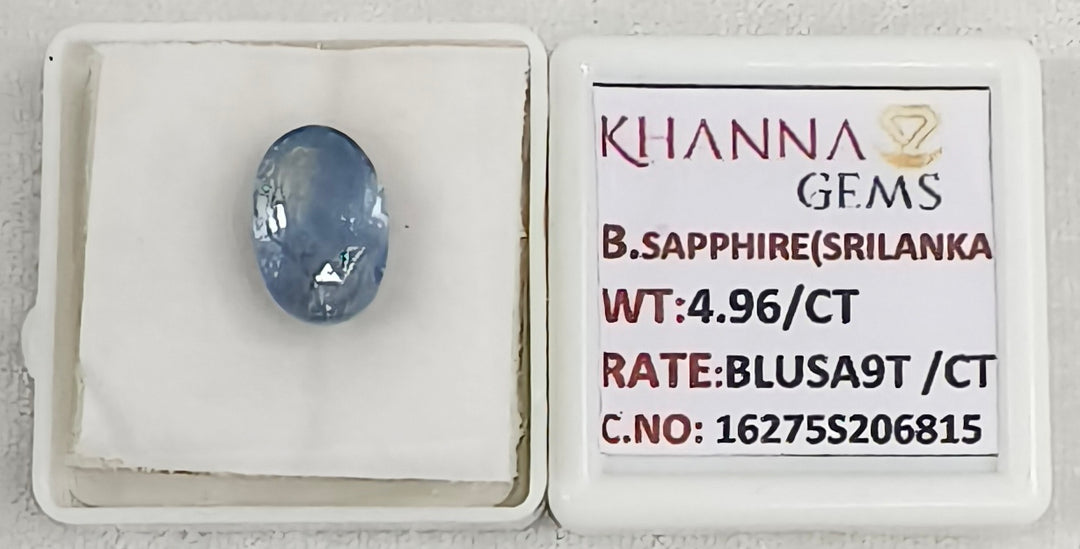 4.96/CT Natural Blue Sapphire with Govt Lab Certificate-16275S206815
