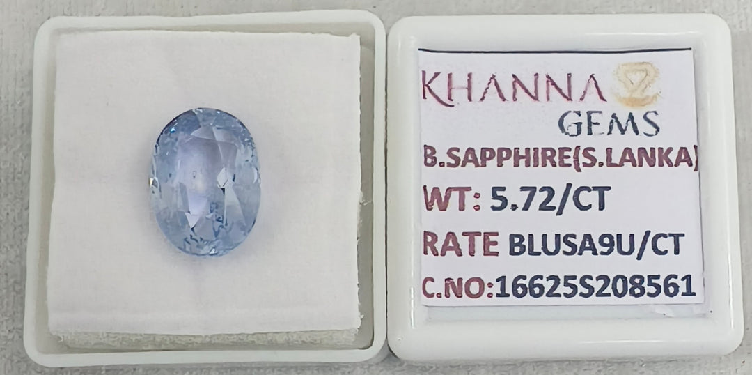 5.72/CT Natural Blue Sapphire with Govt Lab Certificate-16625S208561