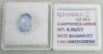 Load image into Gallery viewer, 4.96/CT Natural Blue Sapphire with Govt Lab Certificate-16625S208562