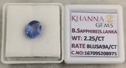 2.25/CT Natural Blue Sapphire with Govt Lab Certificate-16709S208975