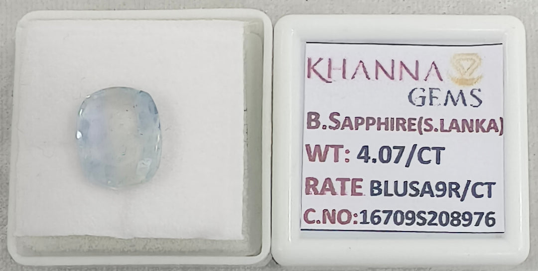 4.07/CT Natural Blue Sapphire with Govt Lab Certificate-16709S208976