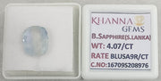 4.07/CT Natural Blue Sapphire with Govt Lab Certificate-16709S208976