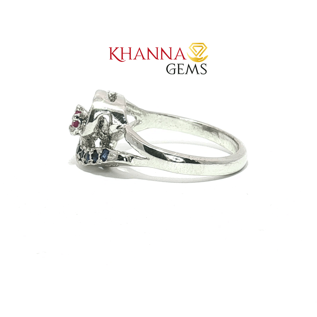 3.86/GM  BLUE SAPPHIRE RUBY RING Earrings - G0595