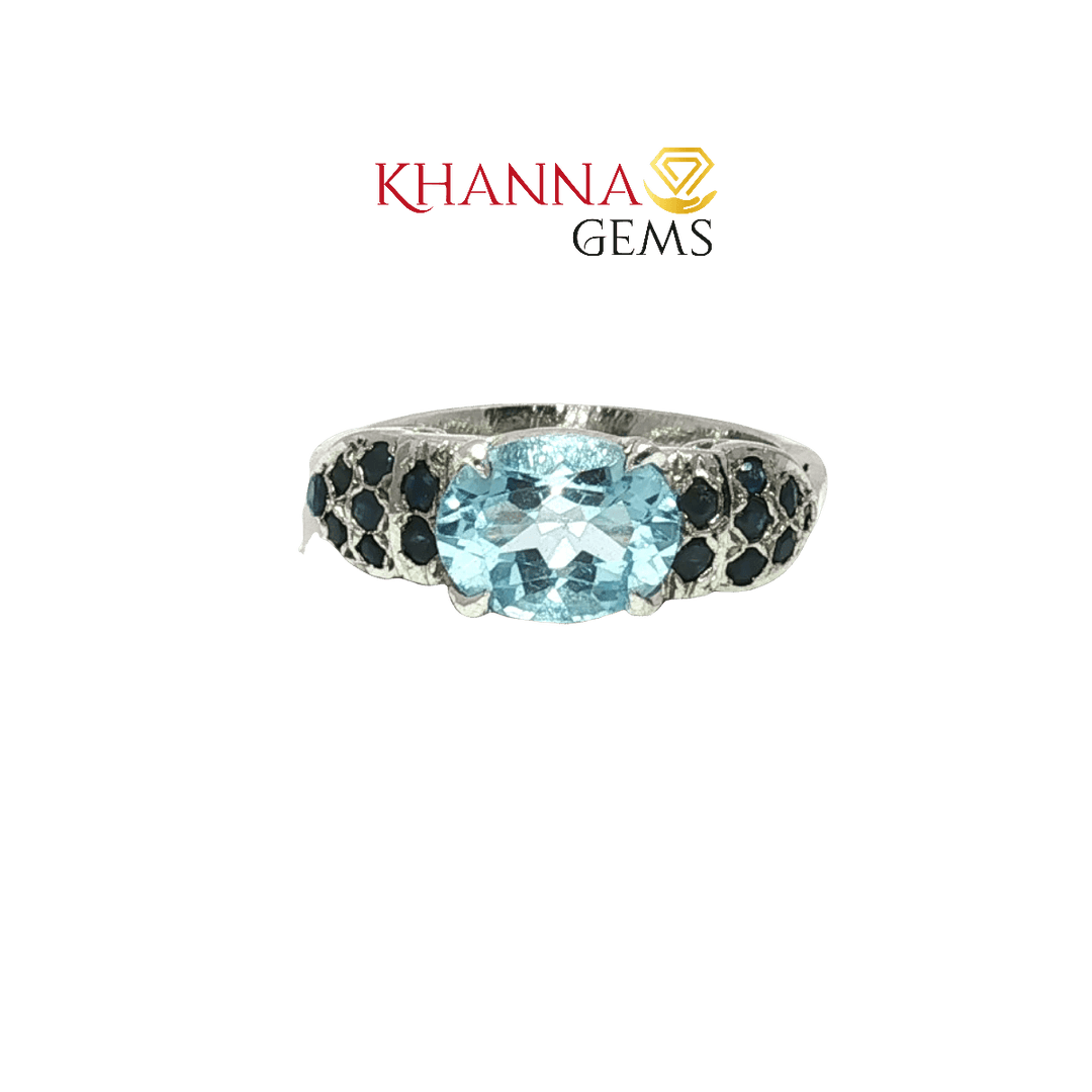 3.90/GM  BLUE TOPAZ ONYX RING Earrings - G0690