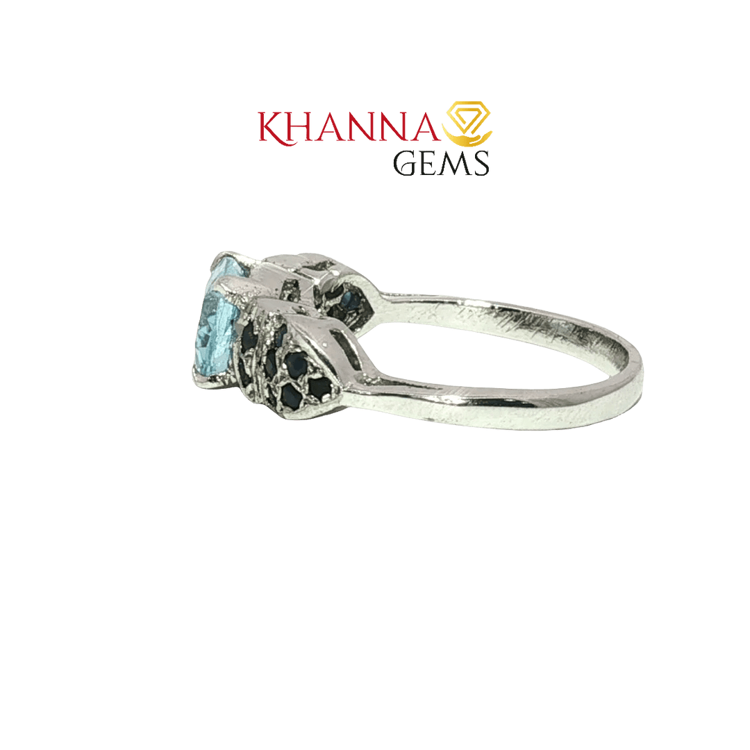 3.90/GM  BLUE TOPAZ ONYX RING Earrings - G0690