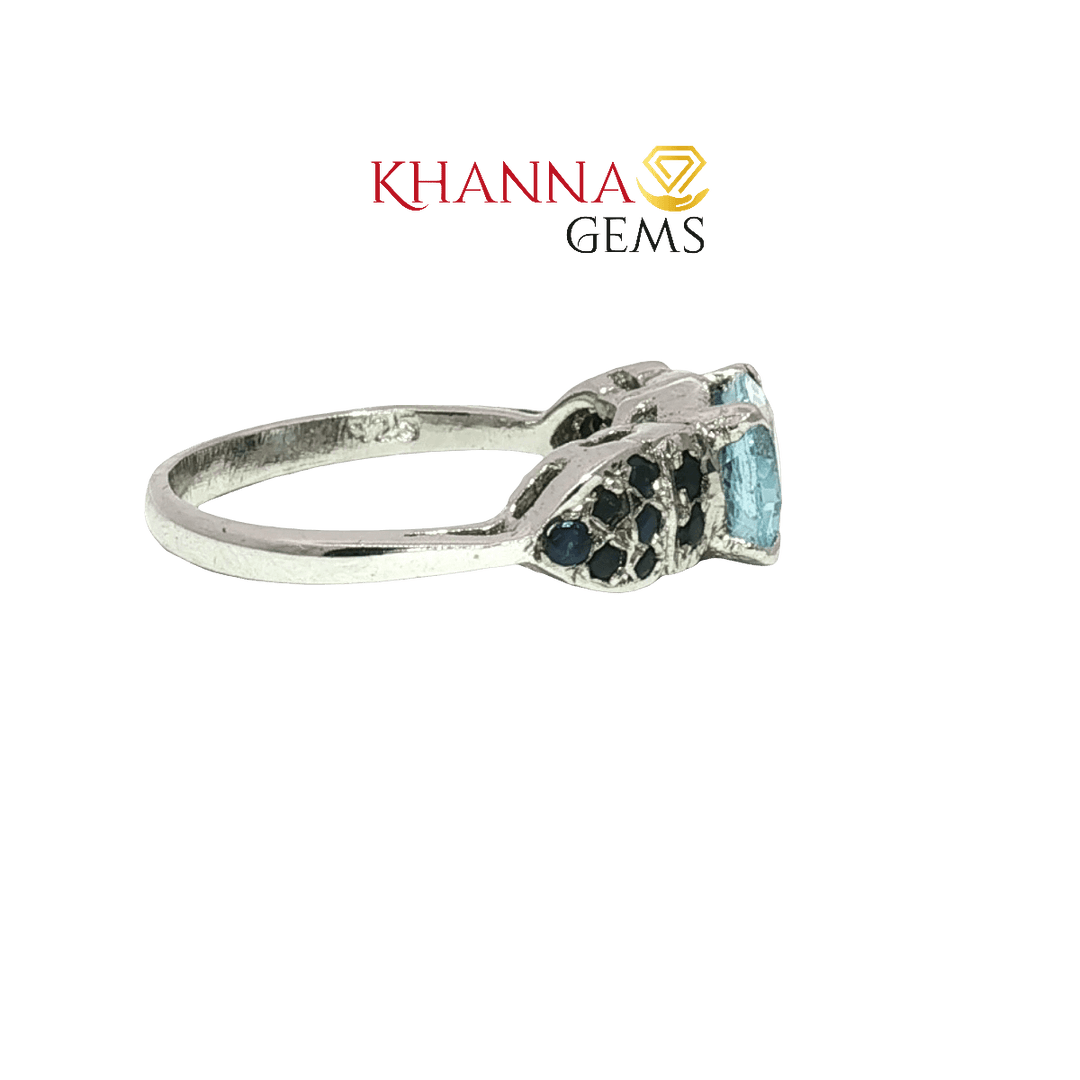 3.90/GM  BLUE TOPAZ ONYX RING Earrings - G0690