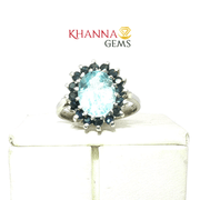 3.75/GM  BLUE SAPPHIRE BLUE TOPAZ RING Earrings - G0644