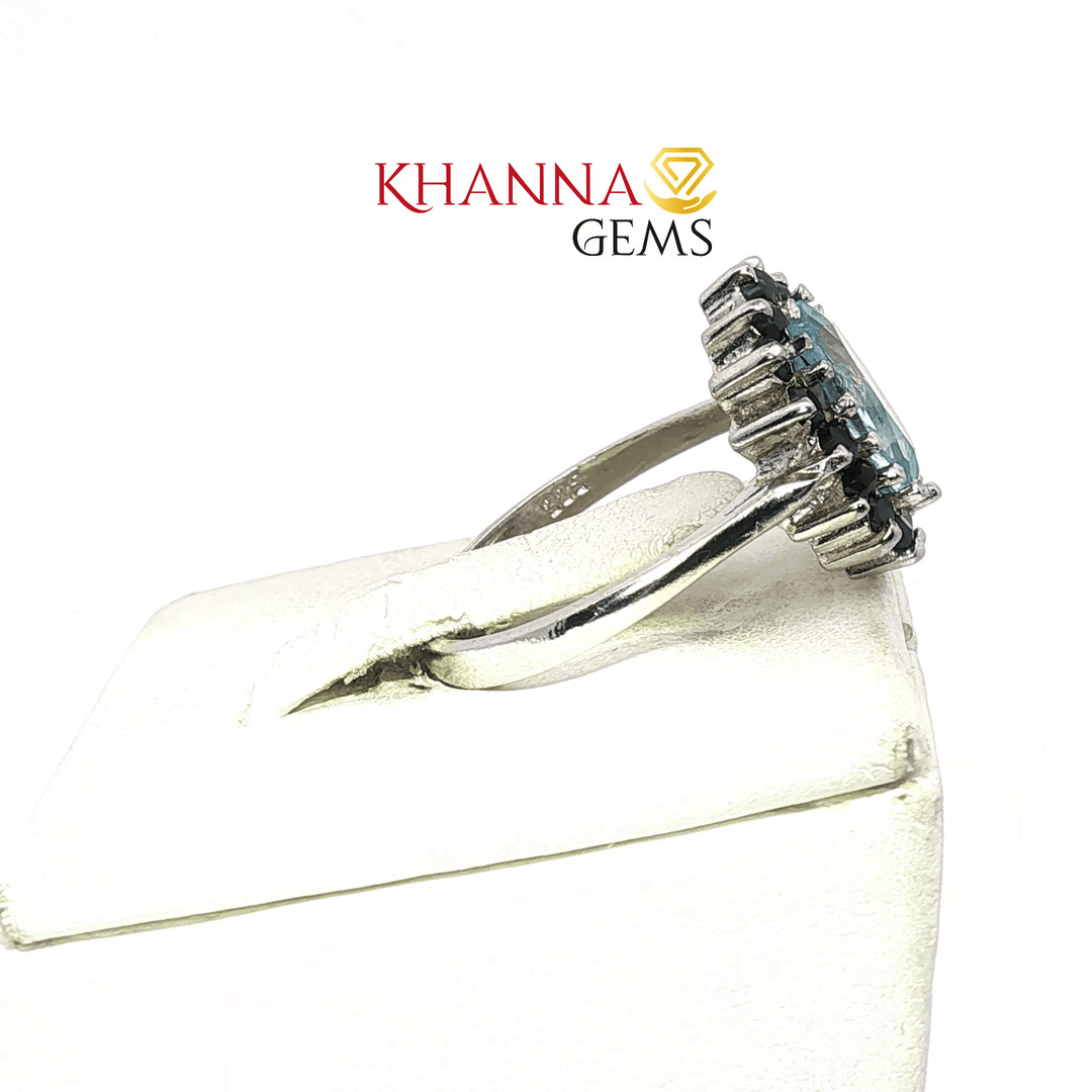 3.75/GM  BLUE SAPPHIRE BLUE TOPAZ RING Earrings - G0644