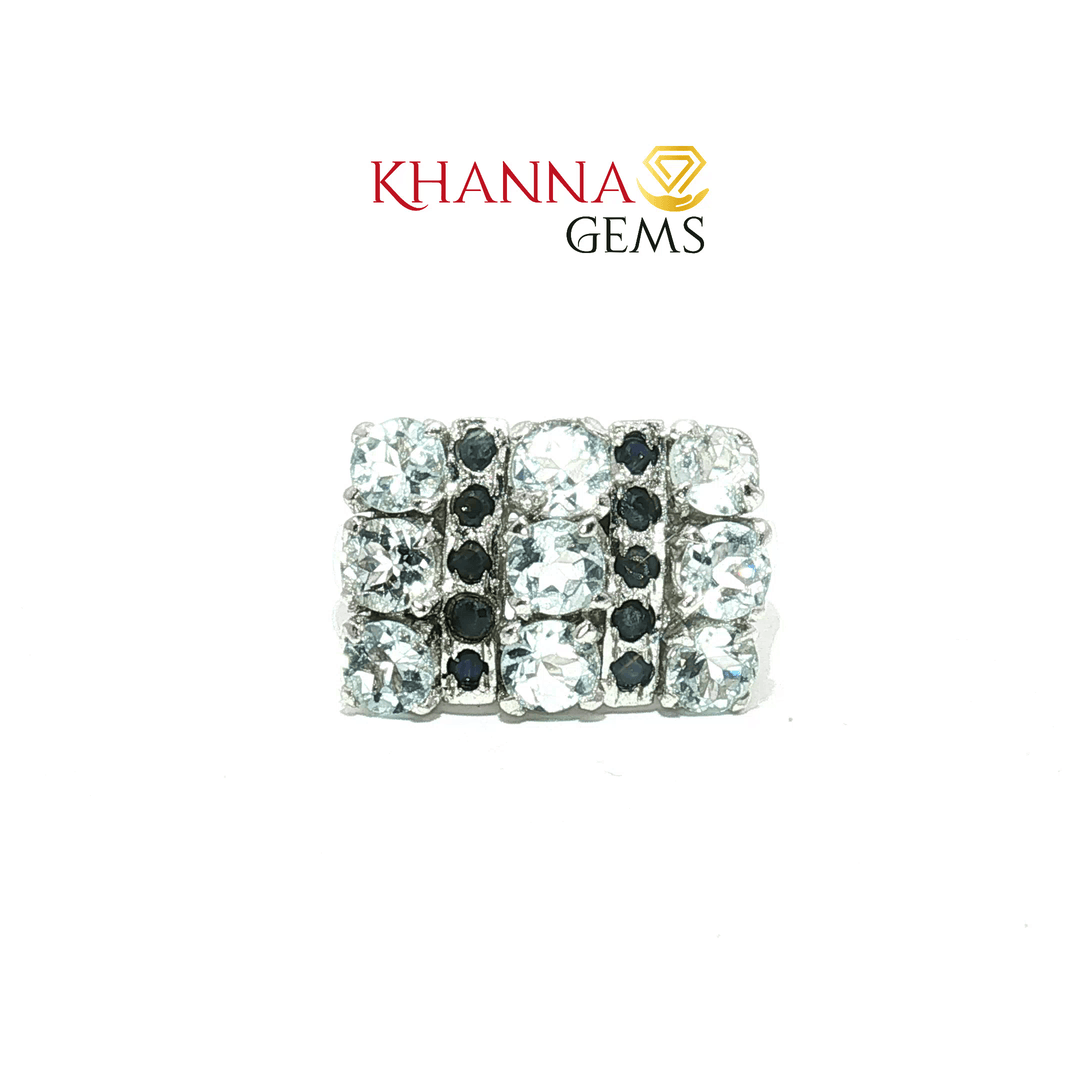 5.28/GM  BLUE SAPPHIRE BLUE TOPAZ RING Earrings - G0598