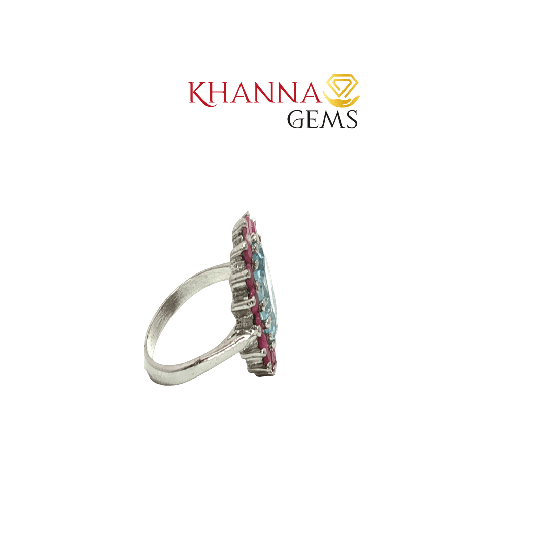 3.31/GM  BLUE TOPAZ RUBY RING Earrings - G0619