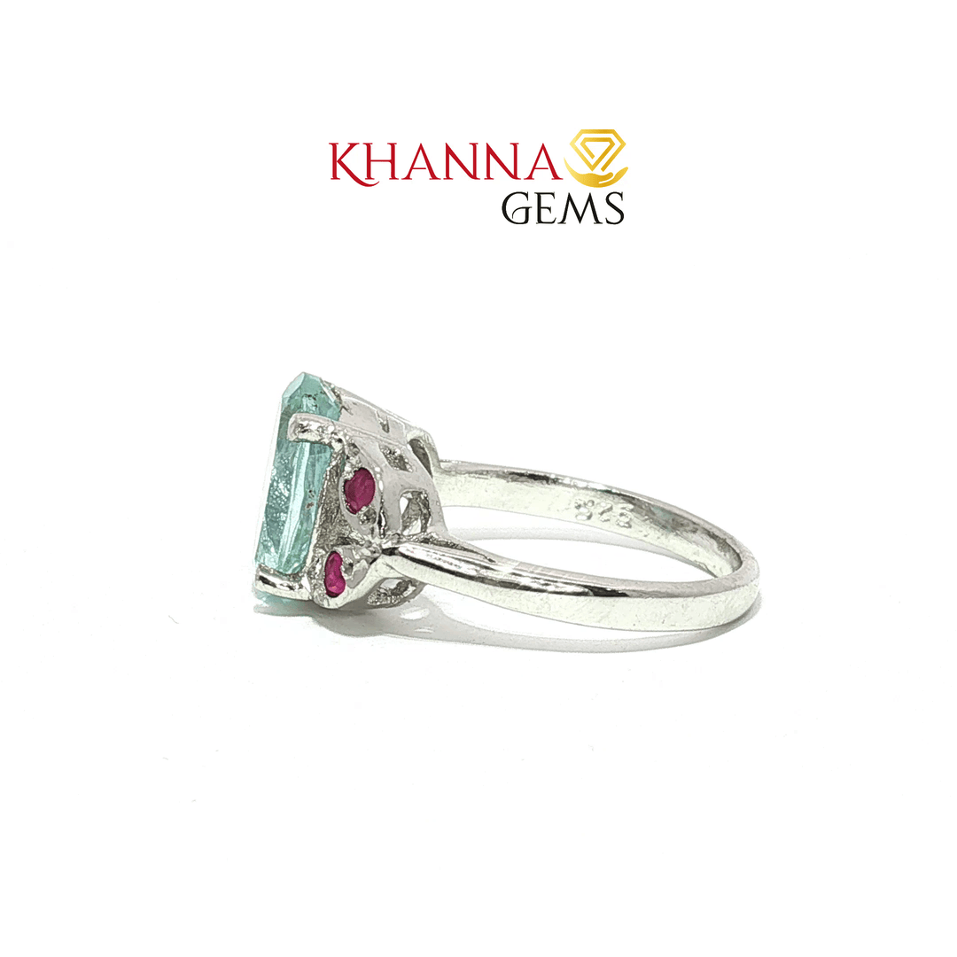 3.94/GM  BLUE TOPAZ RUBY RING Earrings - G0630