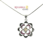 7.40/GM Blue Sapphire Ruby Opal Pendent - N0014