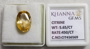 5.65/Carat Natural Triangular Citrine Stone-456569