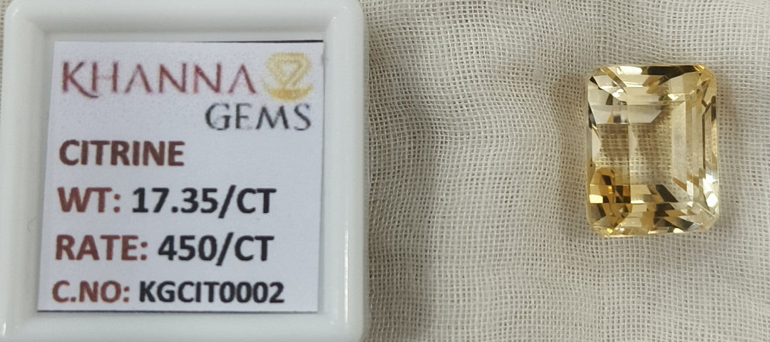 17.35/Carat Natural Triangular Citrine Stone-450