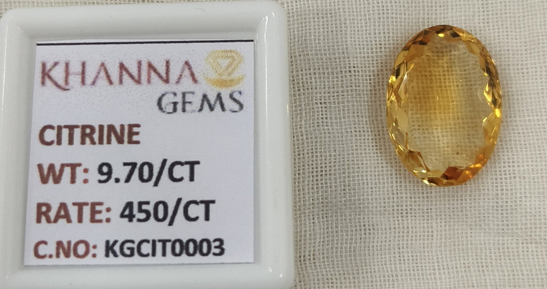 9.70/Carat Natural Triangular Citrine Stone-450