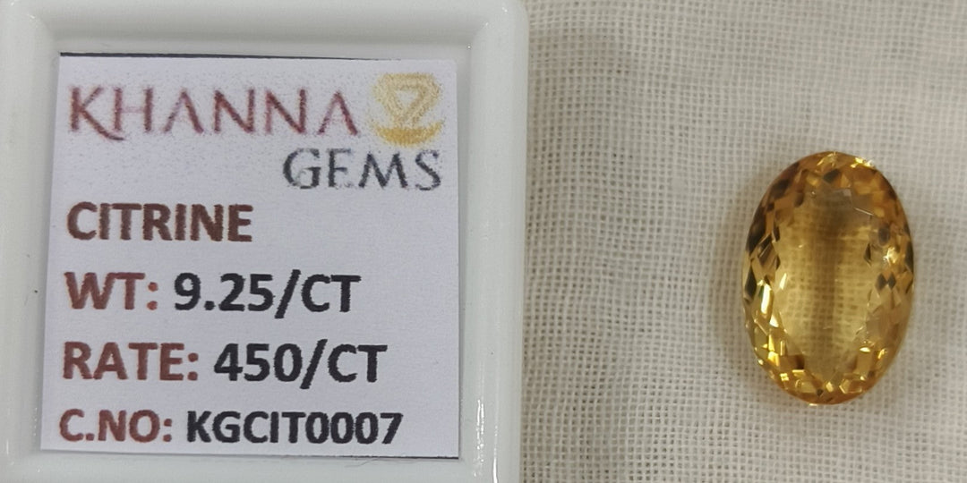 9.25/Carat Natural Triangular Citrine Stone-450