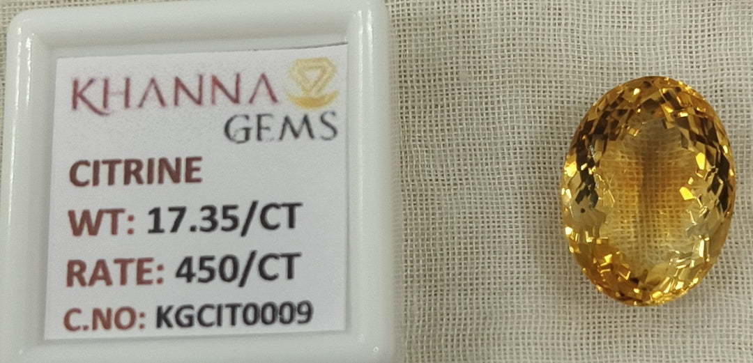 17.35/Carat Natural Triangular Citrine Stone-450