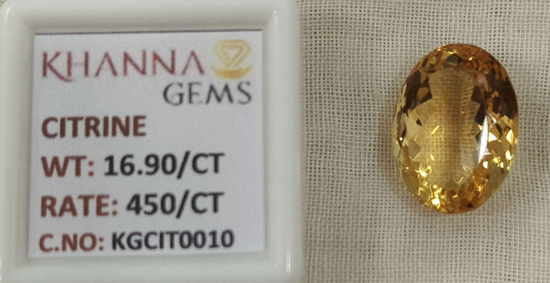 16.90/Carat Natural Triangular Citrine Stone-450