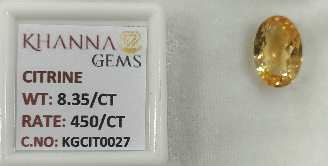 8.35/Carat Natural Triangular Citrine Stone-450
