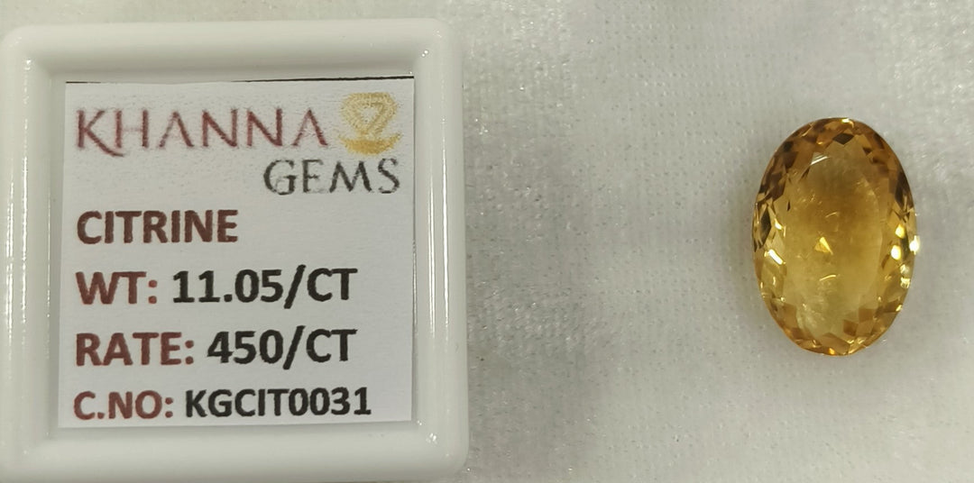 11.05/Carat Natural Triangular Citrine Stone-450