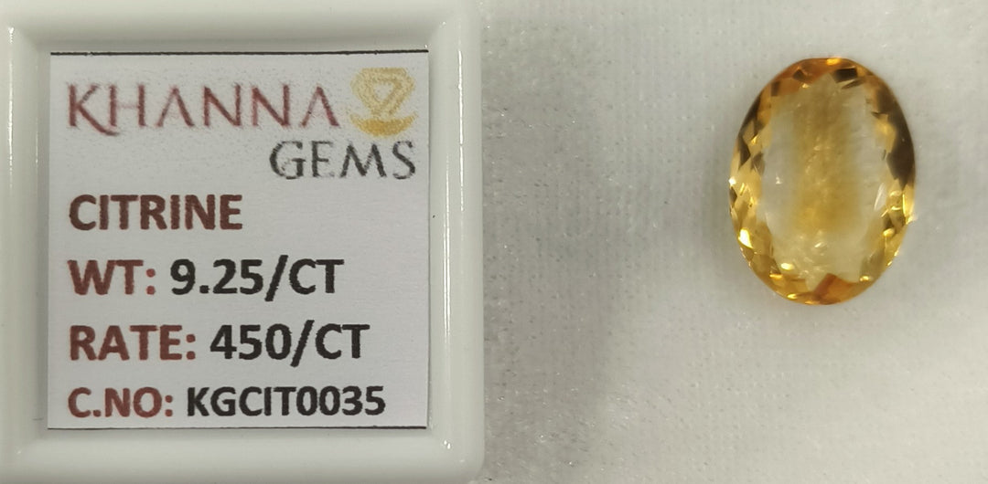 9.25/Carat Natural Triangular Citrine Stone-450