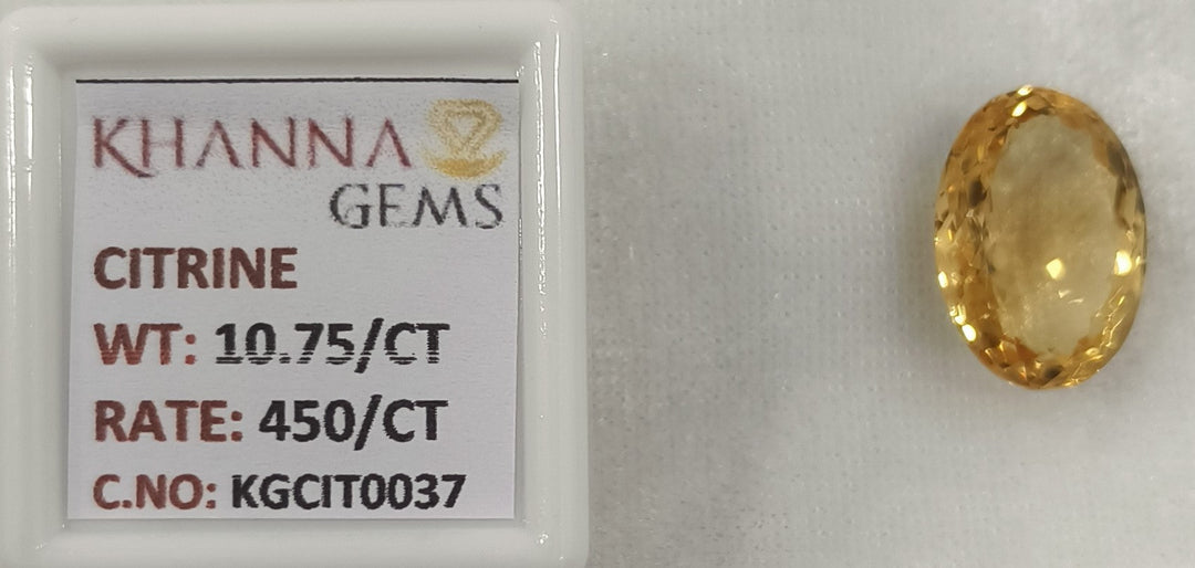 10.75/Carat Natural Triangular Citrine Stone-450