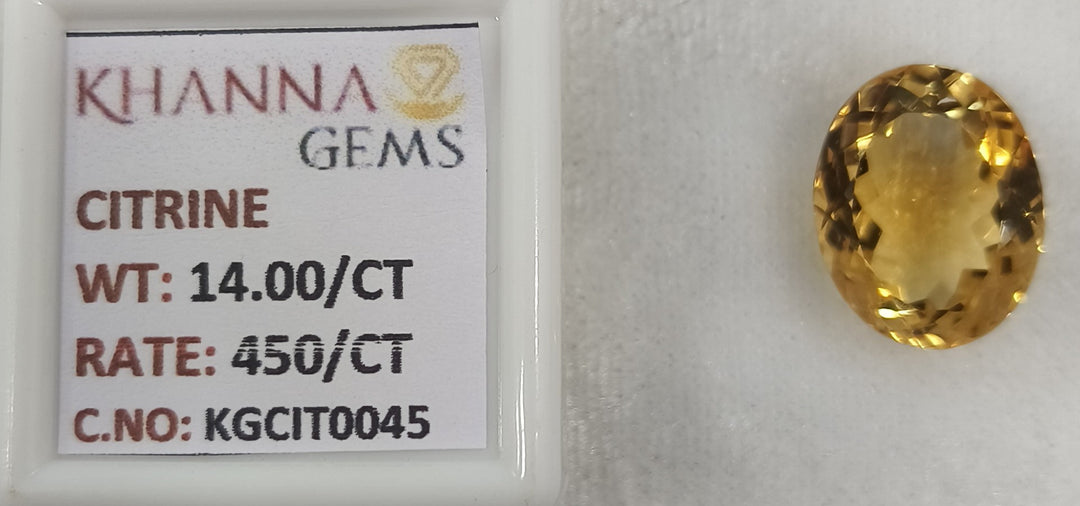 14.00/Carat Natural Triangular Citrine Stone-450