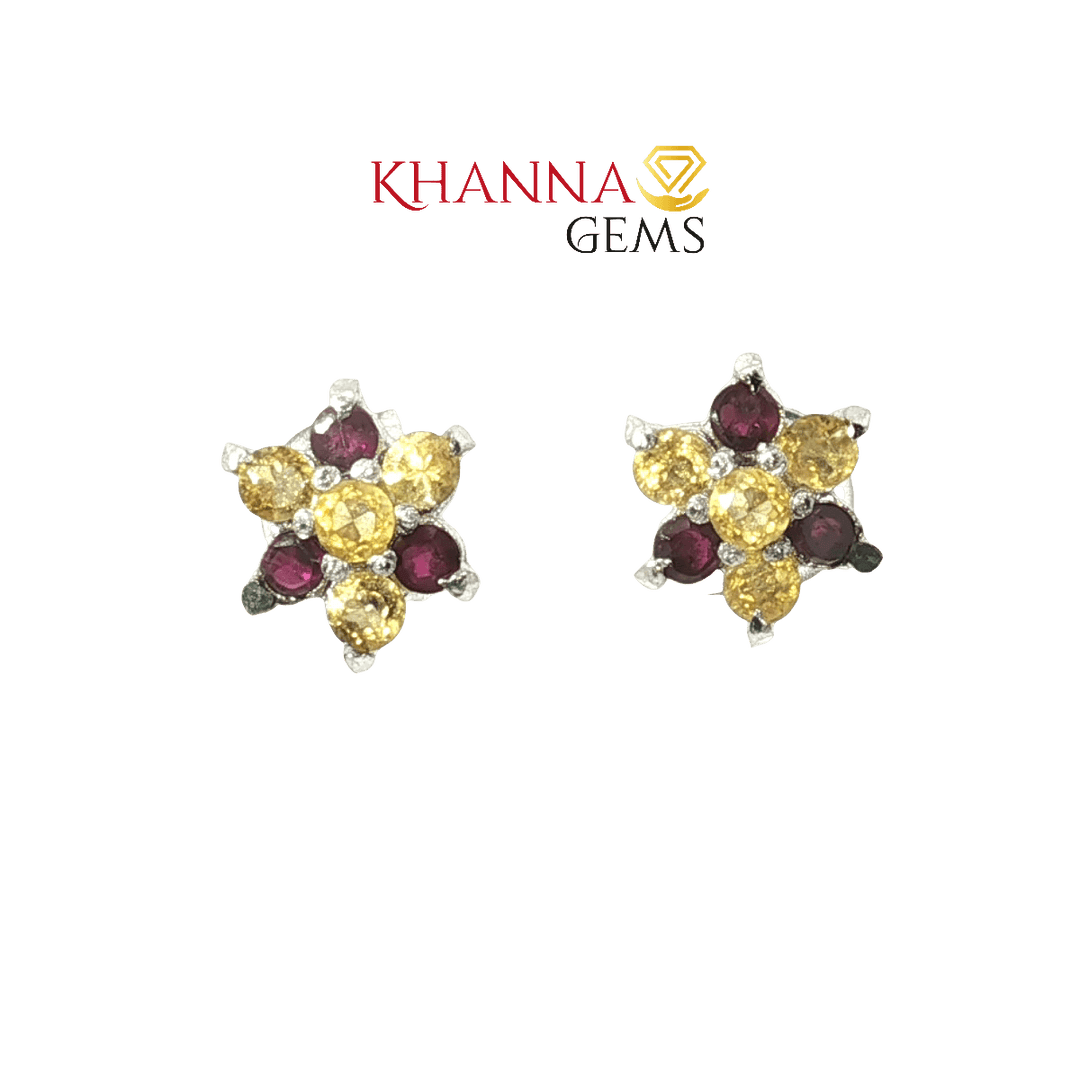 3.40/GM Royal Citrine-Garnet Earrings - G0039