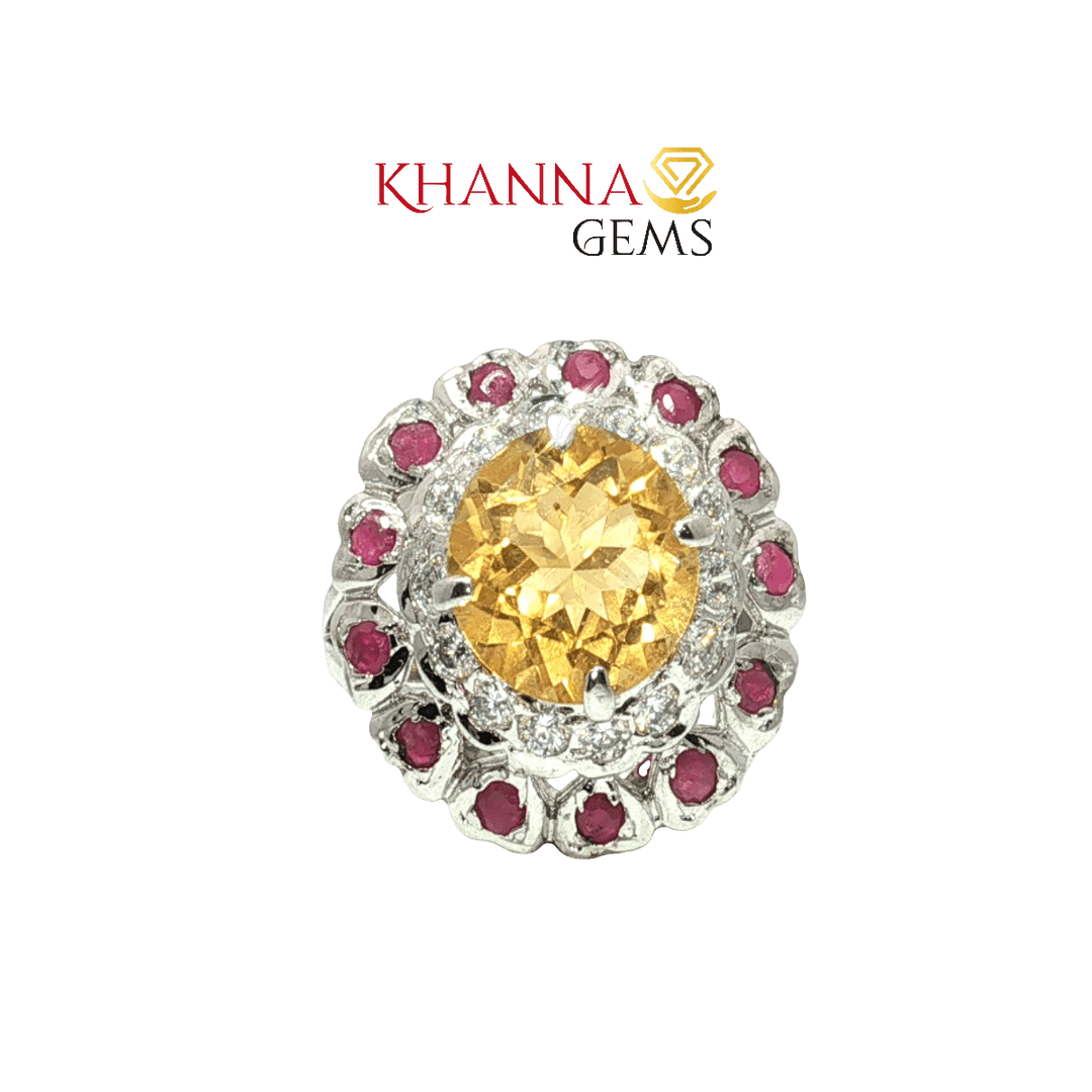5.64/GM  CITRINE RUBYZIRCON RING Earrings - G0536