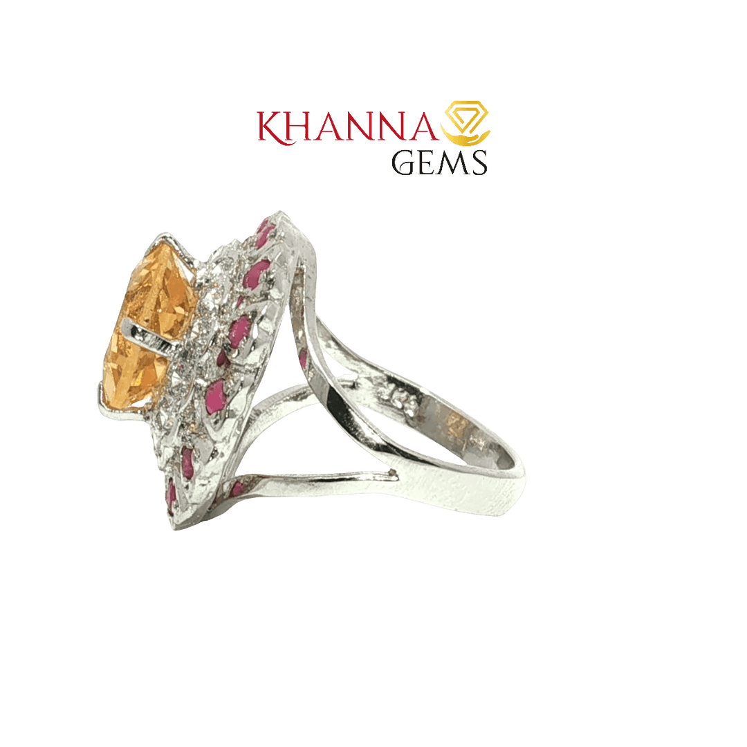5.64/GM  CITRINE RUBYZIRCON RING Earrings - G0536
