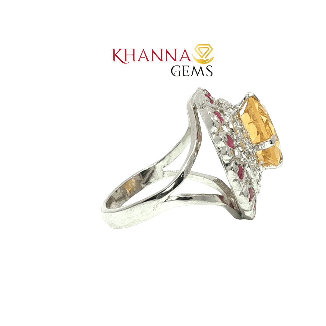5.64/GM  CITRINE RUBYZIRCON RING Earrings - G0536