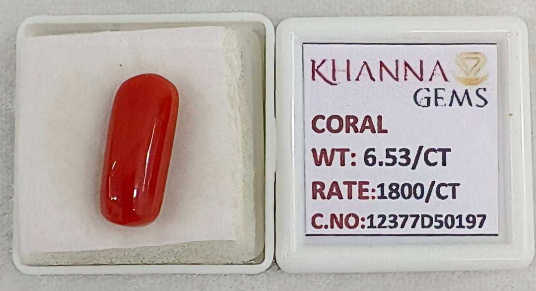 6.53/CT Natural Red Coral With Govt. Lab Certificate-12377D50197