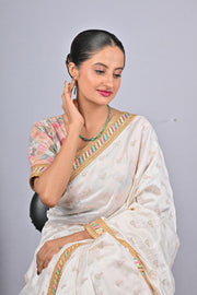 20.46/GM ONE LAYER EMERALD BEADS MALA WITH EAR RINGS (562)