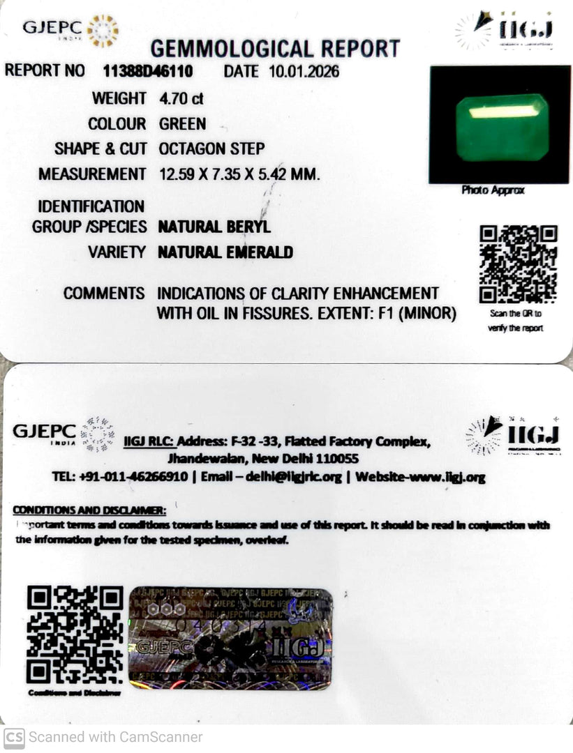 4.70/CT Natural Panna Stone with Govt. Lab Certificate-11388D46110
