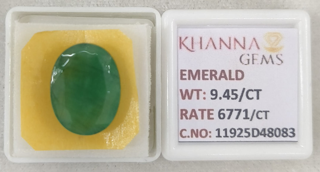 9.45/CT Natural Panna Stone with Govt. Lab Certificate-11925D48083