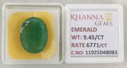 9.45/CT Natural Panna Stone with Govt. Lab Certificate-11925D48083
