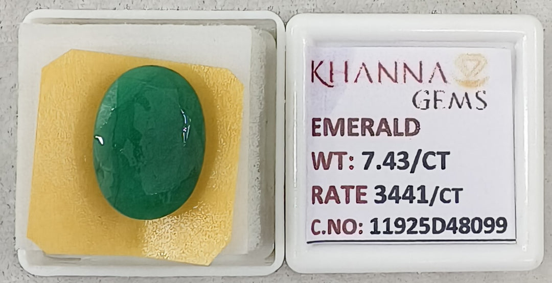7.43/CT Natural Panna Stone with Govt. Lab Certificate-11925D48099