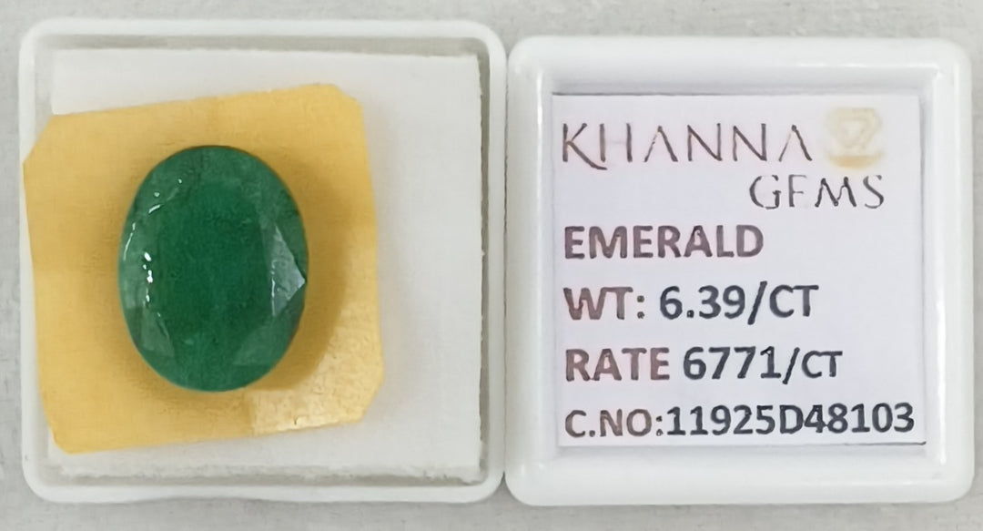 6.39/CT Natural Panna Stone with Govt. Lab Certificate-11925D48103